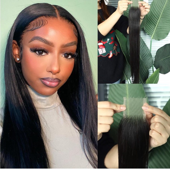 14” Lace Closure 2x6 Real HD Lace Closure Straight Brazilian Virgin Human Hair